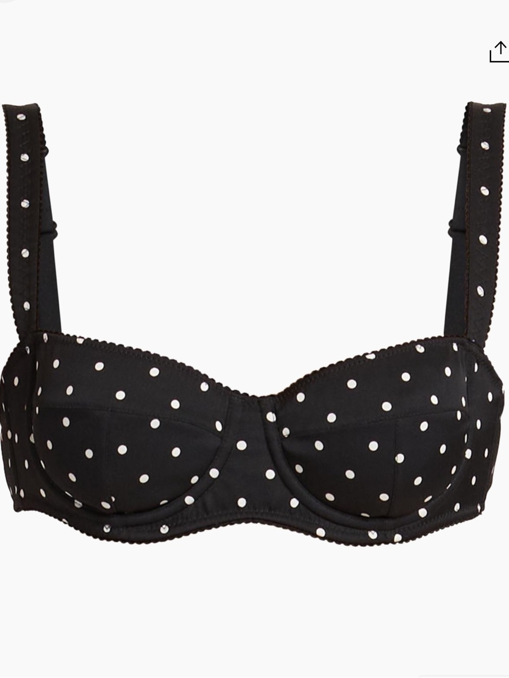 Dolce & Gabbana Black and White Polka-Dot Balconette Bra